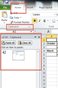Displays the clipboard functionality to copy/paste